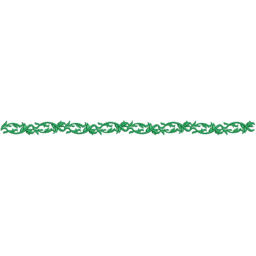 Elegant Intertwined Leafy Vine Scrollwork Repeating Decorative Border Lace Embroidery Design