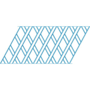 Elegant Diagonal Geometric Ladder Stripe Repeating Decorative Panel Lace Embroidery Design