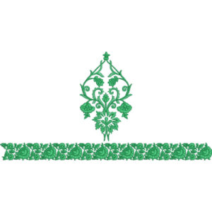 Elegant Rose Floral Vine Centerpiece Repeating Decorative Border Lace Embroidery Design