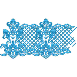 Elegant Floral Lattice Scrollwork Repeating Ornamental Border Lace Embroidery Design