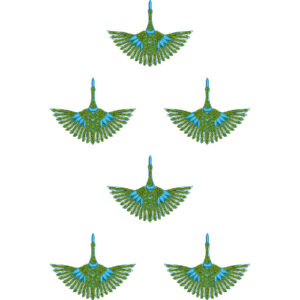 Elegant Flying Crane Bird Motif Repeating Decorative Embroidery Lace Design