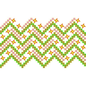 Elegant Geometric Zigzag Mosaic Repeating Decorative Border Lace Embroidery Design