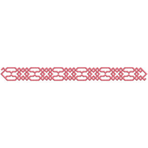 Elegant Interlocking Geometric Chain Repeating Decorative Border Lace Embroidery Design