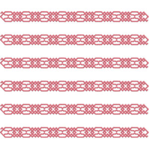 Elegant Interlocking Geometric Chain Repeating Decorative Border Lace Embroidery Design Collection