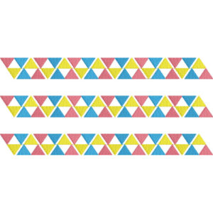 Elegant Colorful Geometric Triangle Repeating Decorative Border Lace Embroidery Design Collection