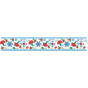 Elegant Floral Medallion Vine Repeating Decorative Border Lace Embroidery Design