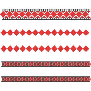 Elegant Geometric Diamond Chevron Repeating Decorative Border Lace Embroidery Design Collection