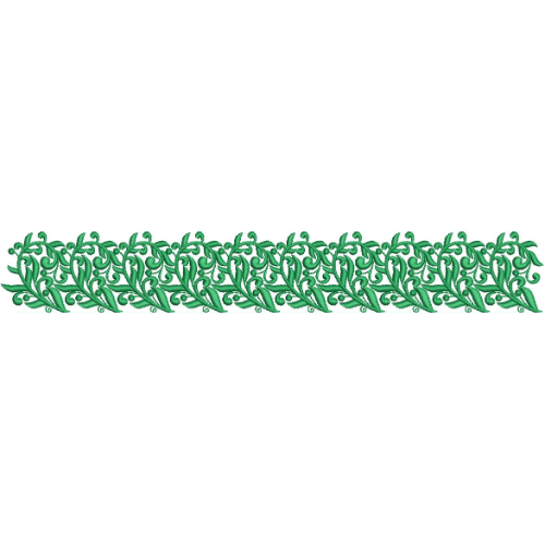 Elegant Floral Scroll Vine Repeating Decorative Lace Border Embroidery Design
