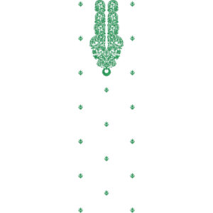 Elegant Floral Neckline with Scattered Leaf Motif Embroidery Design Set