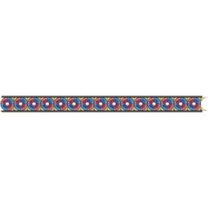Elegant Floral Rosette Medallion Repeating Decorative Border Lace Embroidery Design