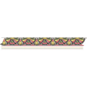 Elegant Scalloped Fan Floral Repeating Decorative Border Lace Embroidery Design