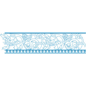 Elegant Floral Scroll Vine Repeating Decorative Border Lace Embroidery Design