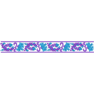 Elegant Floral Scroll Vine Repeating Decorative Border Lace Embroidery Design