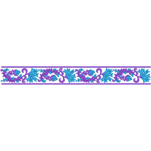 Elegant Floral Scroll Vine Repeating Decorative Border Lace Embroidery Design