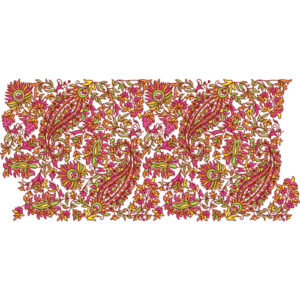 Elegant Paisley Floral Vine All-Over Decorative Lace Embroidery Panel Design
