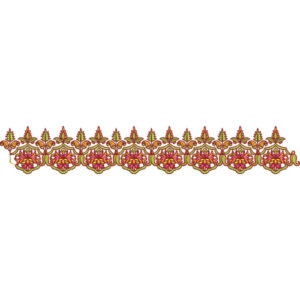 Elegant Scalloped Floral Vine Repeating Decorative Lace Border Embroidery Design