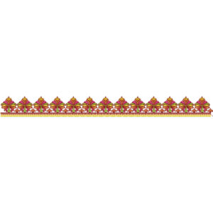 Elegant Stylized Floral Motif Repeating Decorative Border Lace Embroidery Design