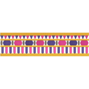 Elegant Geometric Tribal Decorative Repeating Border Lace Embroidery Design