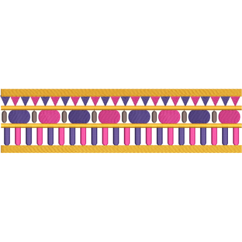 Elegant Geometric Tribal Decorative Repeating Border Lace Embroidery Design