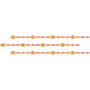 Elegant Geometric Floral Chain Border Decorative Lace Embroidery Design