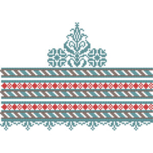 Elegant Traditional Geometric Floral Decorative Border Lace Embroidery Design