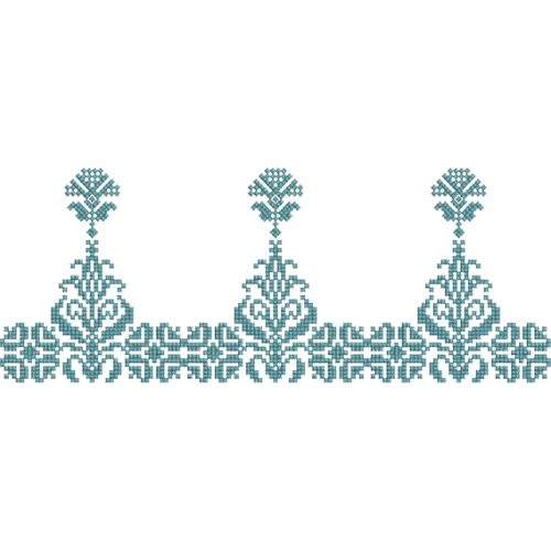 Elegant Traditional Floral Scalloped Decorative Border Lace Embroidery Design