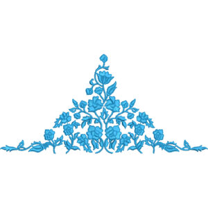 Elegant Floral Corner Motif Decorative Lace Embroidery Design