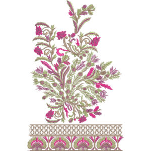Elegant Floral Bouquet Panel Decorative Lace Embroidery Design
