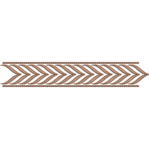 Elegant Herringbone Leaf Decorative Border Lace Embroidery Design