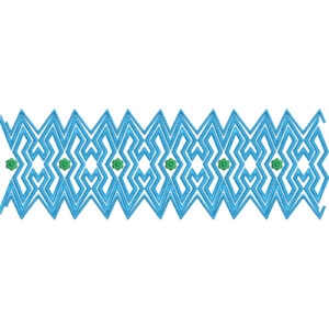 Elegant Geometric Diamond Chain Decorative Border Lace Embroidery Design