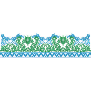Elegant Baroque Floral Scroll Decorative Border Lace Embroidery Design