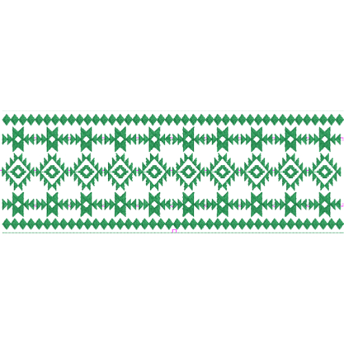 Elegant Geometric Diamond Decorative Border Lace Embroidery Design