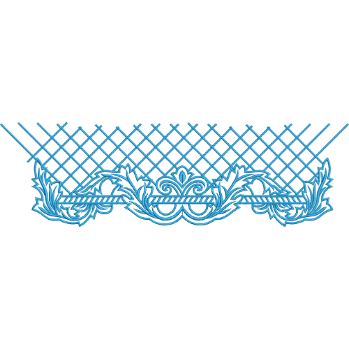 Elegant Ornamental Lattice Decorative Border Lace Embroidery Design