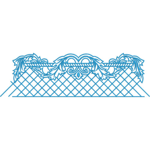 Elegant Ornamental Lattice Floral Decorative Border Lace Embroidery Design