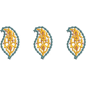 Elegant Floral Paisley Motif Decorative Lace Embroidery Design