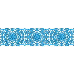 Elegant Floral Medallion Ornamental Border Lace Embroidery Machine Design