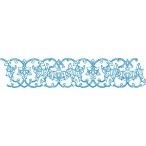 Elegant Floral Scroll Border Lace Embroidery Machine Design