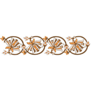 Elegant Floral Circular Vine Border Lace Embroidery Machine Design