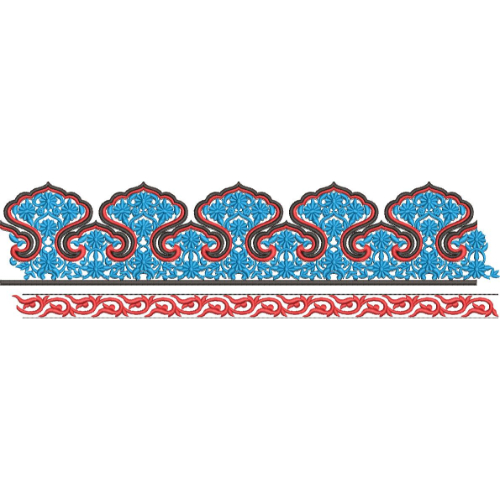 Elegant Scalloped Floral Border Lace Embroidery Machine Design
