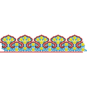 Elegant Scalloped Floral Lace Border Embroidery Machine Design