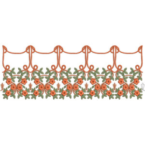 Elegant Floral Hanging Vine Border Lace Embroidery Machine Design