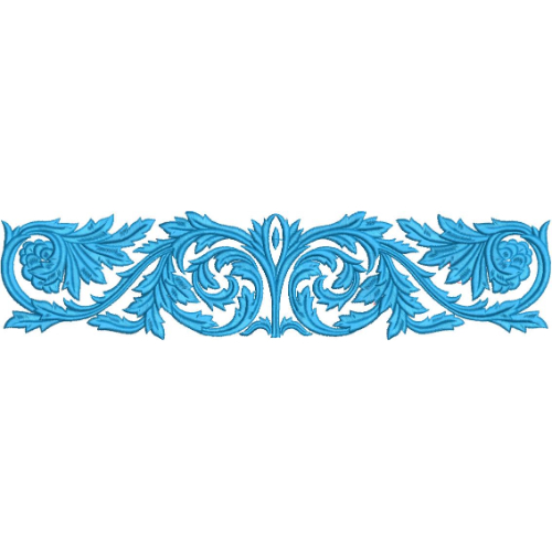 Elegant Ornamental Acanthus Scroll Border Lace Embroidery Machine Design