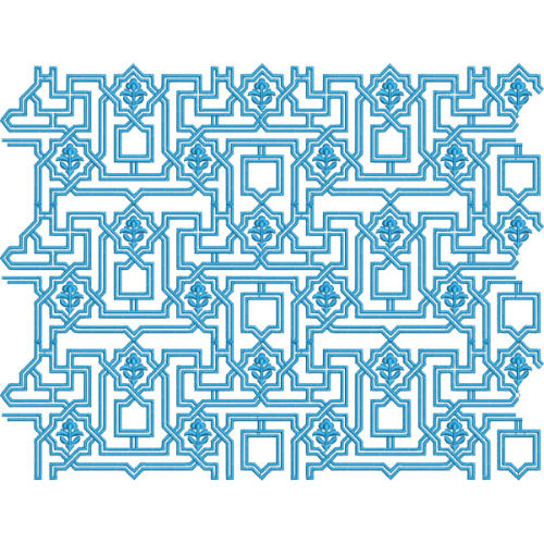 Elegant Geometric Trellis Allover Lace Embroidery Machine Design