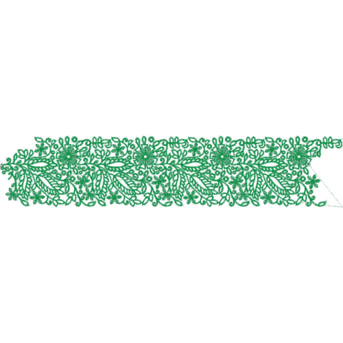 Elegant Floral Vine Allover Lace Border Embroidery Machine Design