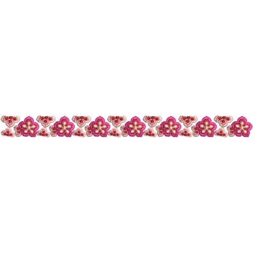 Elegant Petite Floral Border Lace Embroidery Machine Design