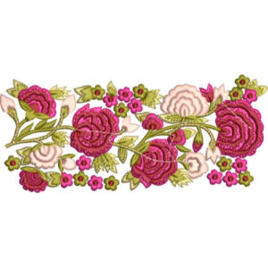 Elegant Rose Floral Vine Border Lace Embroidery Machine Design