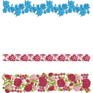 Elegant Floral Lace Border Embroidery Machine Design Bundle