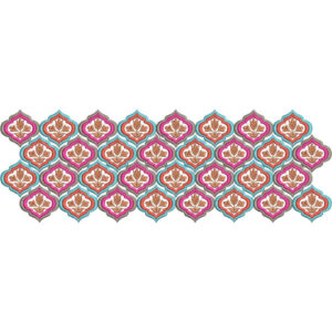 Elegant Floral Medallion Trellis Border Lace Embroidery Machine Design