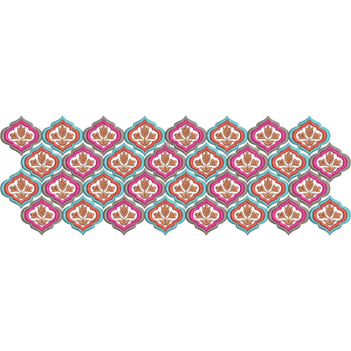 Elegant Floral Medallion Trellis Border Lace Embroidery Machine Design