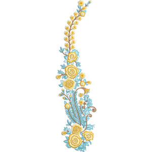 Elegant Floral Vine Neckline Lace Embroidery Machine Design